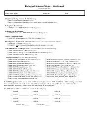 Biology Major Requirements.pdf - Biological Sciences Major – Worksheet Last revised: April, 2019 ...