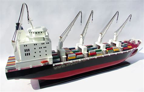 Model Container Ship with Cranes, scale container model ship, container ship model with cranes ...