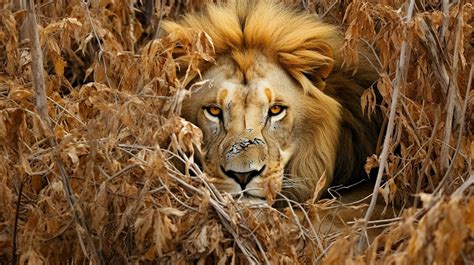 Mastery of Concealment The Lion's Camouflage, AI Generative 30459107 Stock Photo at Vecteezy