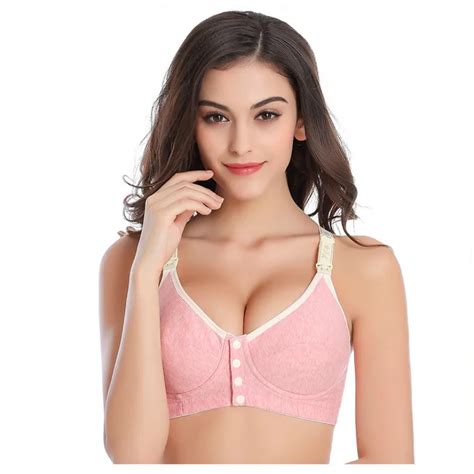 Women Bras Big Size Nursing Bra Cotton Lace Women Push Up Bra B Cup Underwear Gather Nursing Bra ...