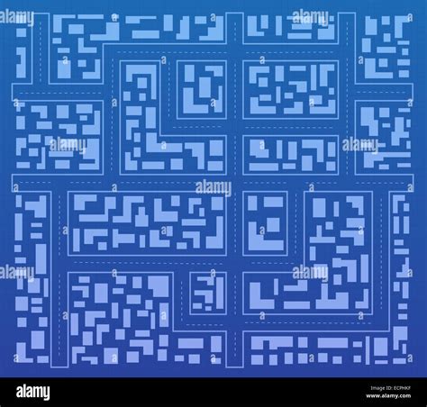 Blueprint a sketch of the city from above Stock Photo - Alamy