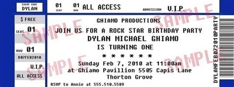 Items similar to Concert Ticket Party Invitation/ Rock Star Birthday ...