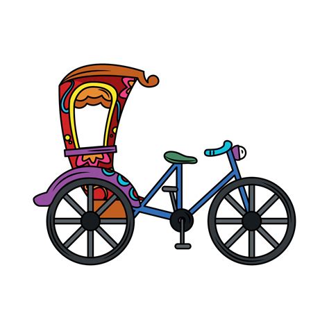 cycle rickshaw indian culture 12390304 Vector Art at Vecteezy