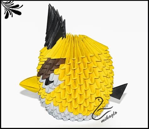 Origami 3d - mikaglo: 39. Żółty Angry Birds z origami wzór do składania / 3d origami yellow ...