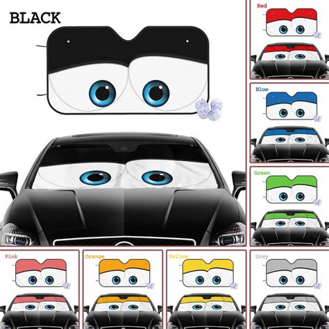 Portable Car Sun Shade Funny Cute Car Eyes Windshield Sunshade Car Window Windscreen Cover Auto ...