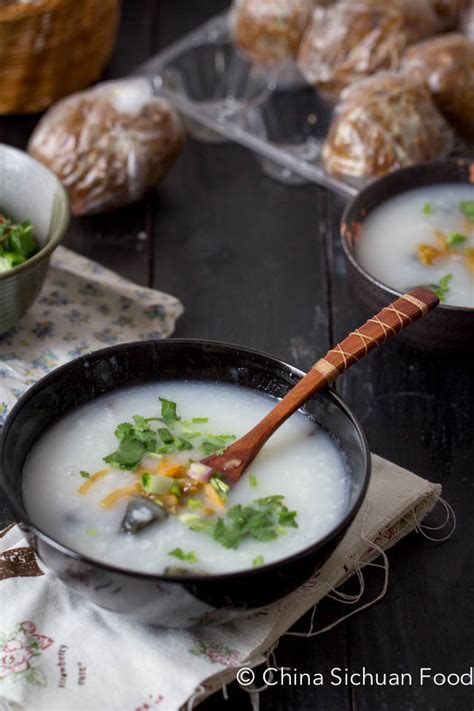 Chinese Congee with Pork and Century Egg - China Sichuan Food