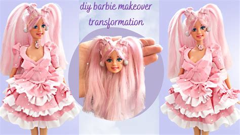 DIY Barbie Makeover Transformation!!! diy miniature barbie Disney princess with hair makeover ...