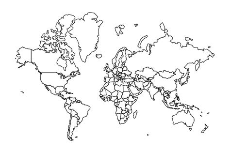 World Map Outline With Countries | bbugs.org.au