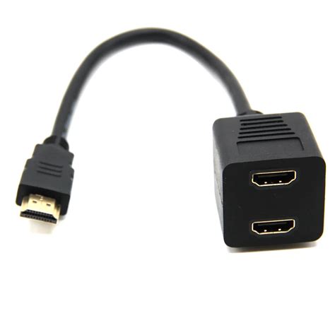 Hot HDMI 1 Input 2 Output Male To Female Splitter Cable Adapter ...