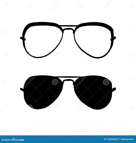 Sunglasses in Black and White. Stock Vector - Illustration of black, reflection: 133566532