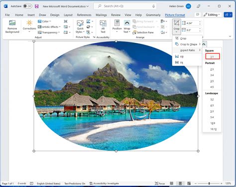 How to Circle Crop Photo by Office Apps (Word)?