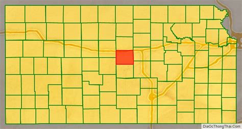 Map of Ellsworth County, Kansas