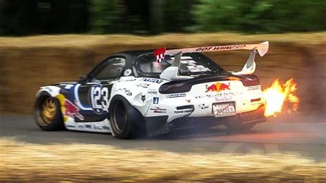 Mad Mike' Mazda RX-7 FD3S 'MADBUL' 4-Rotor 26B Drift Car Pure Sound & Show at Goodwood FoS 2023 ...