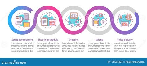 Video Production Process Vector Infographic Template Stock Vector - Illustration of ...