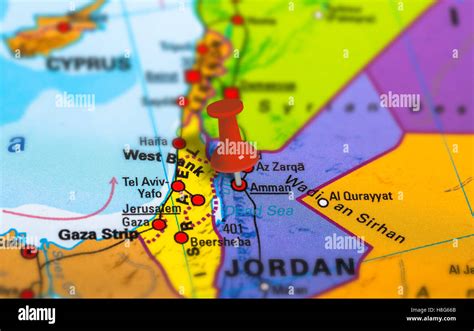 Jordan Amman map Stock Photo - Alamy