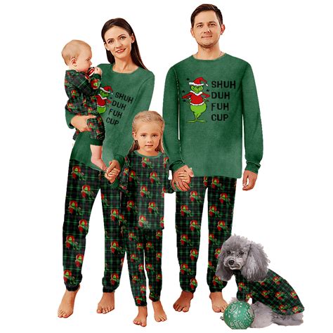 Green Monster Christmas Pajamas - Family Matching Pajamas for Adults ...