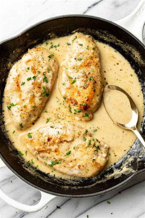 Creamy Chicken in White Wine Sauce • Salt & Lavender