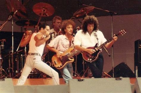 queen at live aid of course!!! - - - - - #rogertaylor #brianmay #johndeacon #freddiemercury # ...