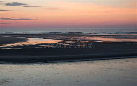 Sunrise or Sunset Ogunquit Beach, Maine at Low Tide Stock Image - Image of dramatic, coast ...