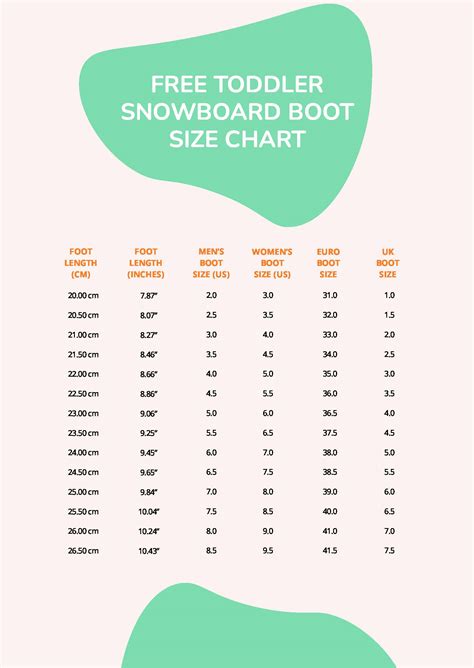 snowboard boot size chart Kids snowboard boot sizing chart