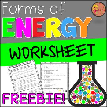 Forms of Energy Worksheet ⋆ The Trendy Science Teacher