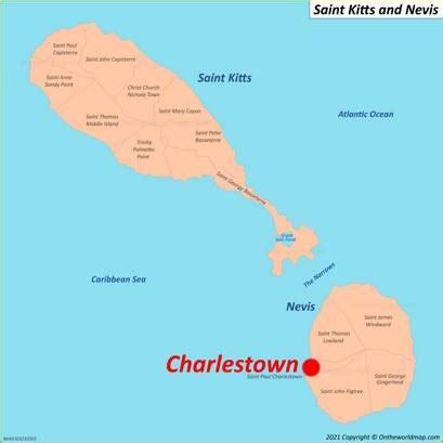 Charlestown Map | Saint Kitts and Nevis | Maps of Charlestown