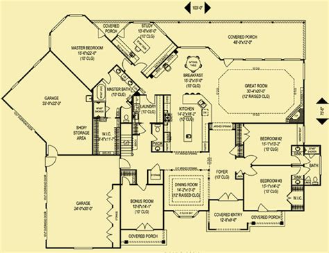 European Style House Plans For a 3 Bedroom Luxury Home