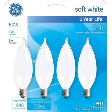 GE 60W Soft White Bent Tip Light Bulbs - 4 Pk. by GE at Fleet Farm
