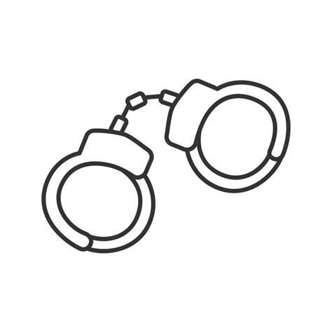 Handcuffs linear icon. Manacle. Thin line illustration. Contour symbol ...