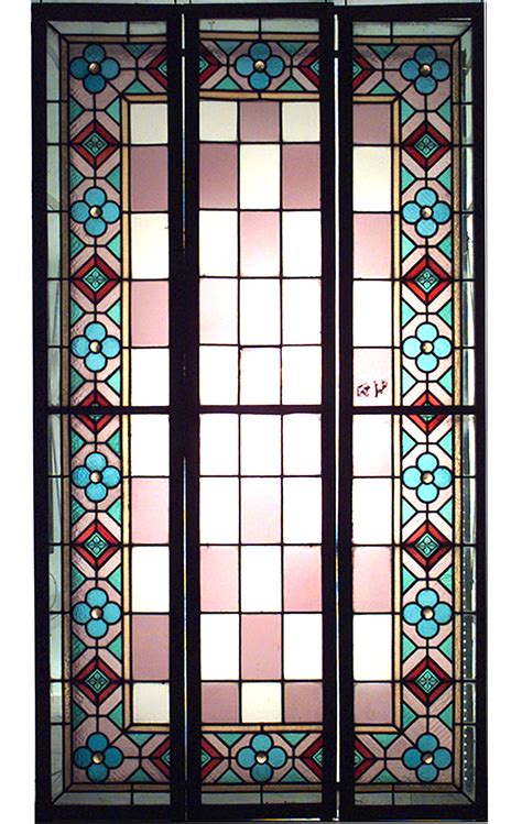 English arts crafts stained glass windows