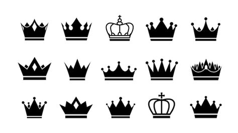 Premium Vector | Crowns icon set. Vector crown logo collection. Flat silhouettes isolated on ...