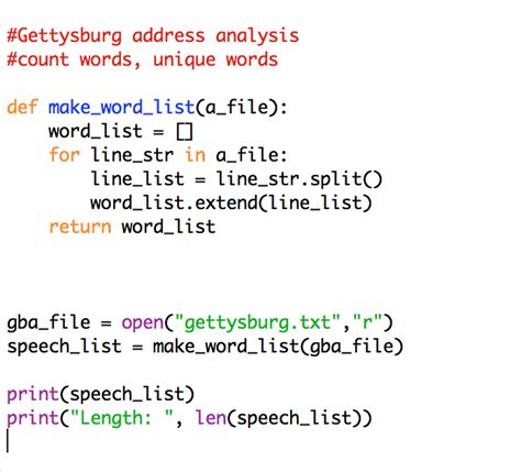 Solved Refactor the following Gettysburg Address Analysis | Chegg.com