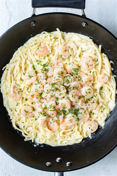 Creamy Garlic Parmesan Shrimp Pasta - Delicious Little Bites