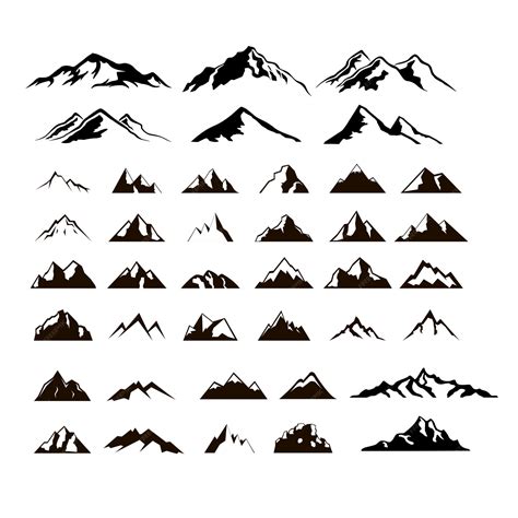 Premium Vector | Mountain icons set Vector silhouette