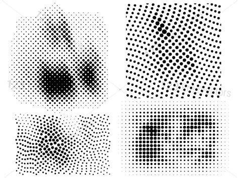 Halftone Circle Shape Pattern Vector and Photoshop Brush Pack-01