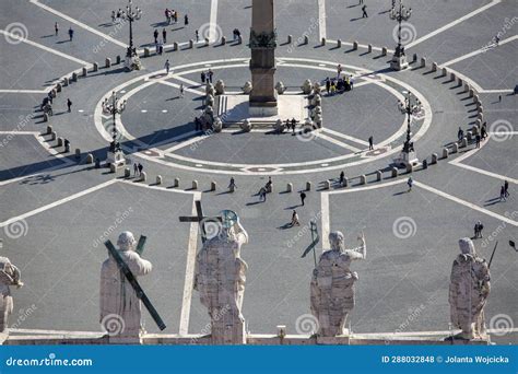 Aerial View on Saint Peter S Square from Dome of Saint Peter S Basilica ...