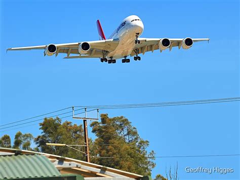 "Airbus A380 landing at Adelaide" by Geoffrey Higges | Redbubble