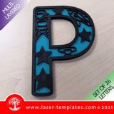 Space Monogram Letters 2 Layered – Laser Ready Templates