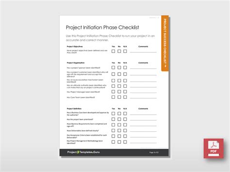 Project Initiation Phase Checklist