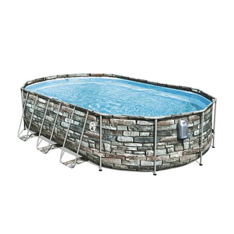 Coleman 20' Power Steel Comfort Jet Oval 48" Deep Metal Frame Above Ground Pool - Walmart.com