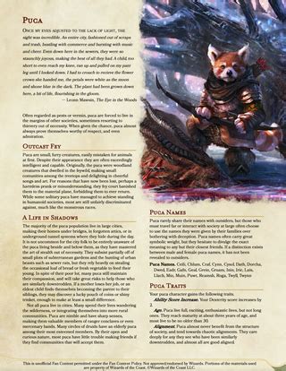 Puca - a new playable race of small furry mischief makers, with three ...