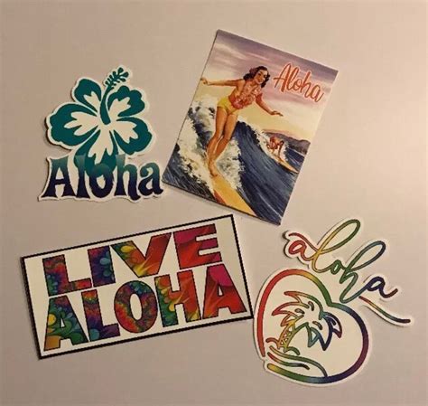 Aloha Sticker Pack Surf Hawaii Aloha Shaka Ohana Islands | Etsy