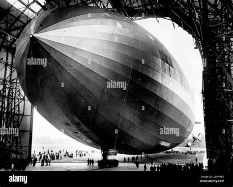 The German Zeppelin airship - the Hindenburg in flight. 1930s ...