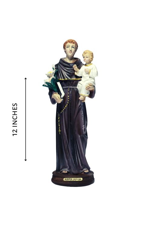 Ceramic Multicolor Saint Anthony Padua Statue, For Home, Size: 12 ...