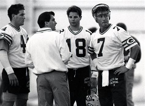 One of the first photos of Brett Favre with the Packers. That's him with Steve Mariucci, Mike ...