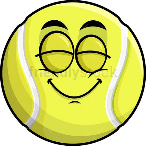 Delighted Tennis Ball Emoji Cartoon Clipart Vector - FriendlyStock