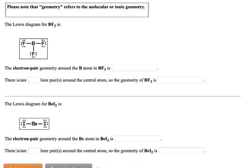 Solved Please note that "geometry" refers to the molecular | Chegg.com