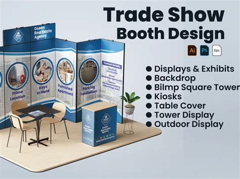 Design a trade show booth with a podium and backdrop for your ...