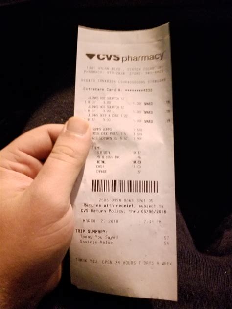 Perhaps the shortest CVS receipt : r/pics