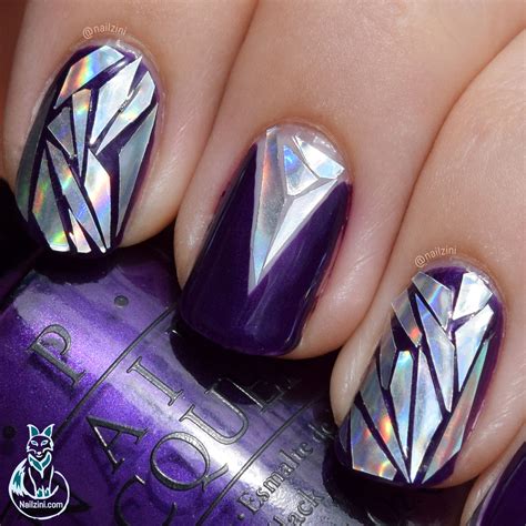 Holographic Shattered Glass Nail Art -- BeautyBigBang Review -- | Nailzini: A Nail Art Blog